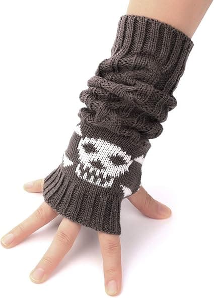 Fingerless Punk Skull Håndvarmer Til Cosplay Skrivning Kørsel