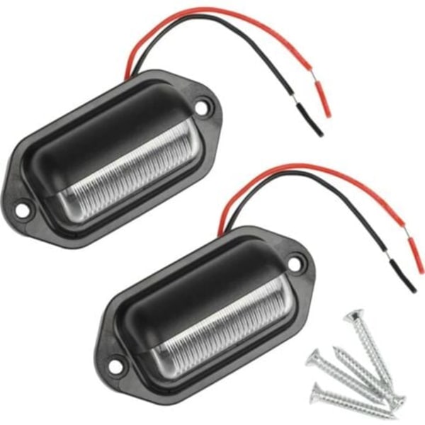 2-pack LED-skyltbelysning Vattentät 6 LED-bakskyltbelysning för 12V/24V lastbil skåpbil släpvagn bil husvagn