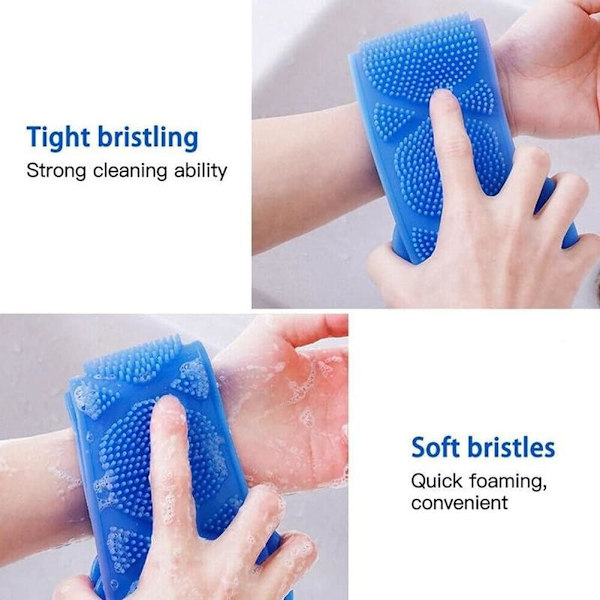 Silikonbadborste Handduk Ryggskrubb Duschborste Flexibla Skrubbare