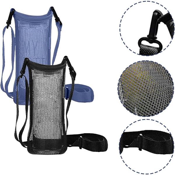 Vattenflaskebur Vattenflaskebur med justerbara remmar, Vattenflaska Mesh Bag för Sport Gym Vandring Jogging Walking