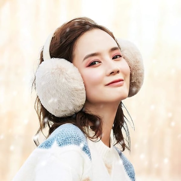 Vinterhörselkåpor Faux Fur Varma öronkåpor Söta hopfällbara utomhushörselvärmare för tjejer