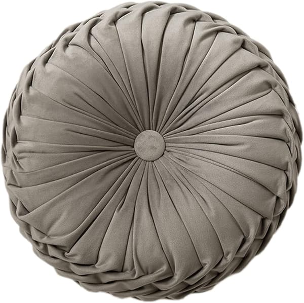 Rund stolehynde sædehynde memoryskum vaskbar til træ- eller metalskamler grå diameter 38 cm Grey