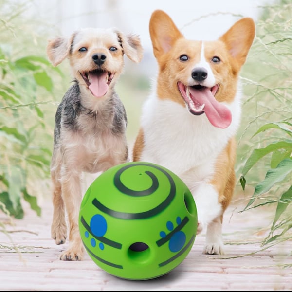 Interaktiv Giggle-boll för Hundar - Pipande Leksak för Att Hålla Din Hund Glad Hela Dagen, Bollleksaker för Stora, Medelstora och Små Husdjur green
