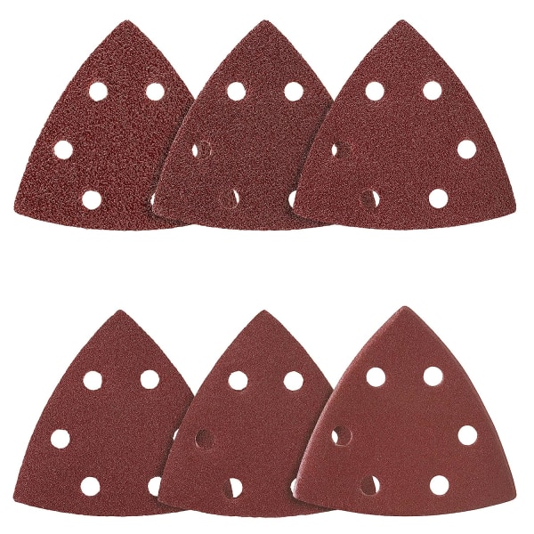Delta Sanding Triangles │ 100 st │ 6 hål │ 93 x 93 x 93 mm │ korn 80 │ för deltaslipmaskiner │ Slippapper │ Sandpapper