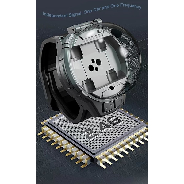 Ny Mini Fjernkontroll Bil Klokke Leker - 2.4 GHz Søt Håndledd Racing Bil Klokke, USB Lading Tegneserie RC Liten Bil