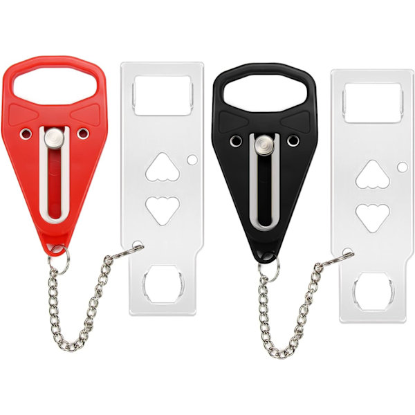 Bärbar dörrlås 2-pack Extra lås för hem, hotell och lägenhet