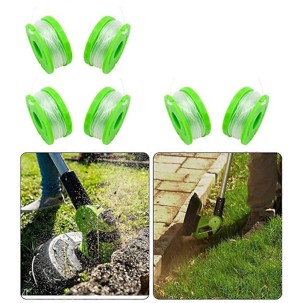 6 stk. RS90121 nylonlinespoler for Earthwise CST00012 / LST10012 / CST12010 gresstrimmertrådspoler