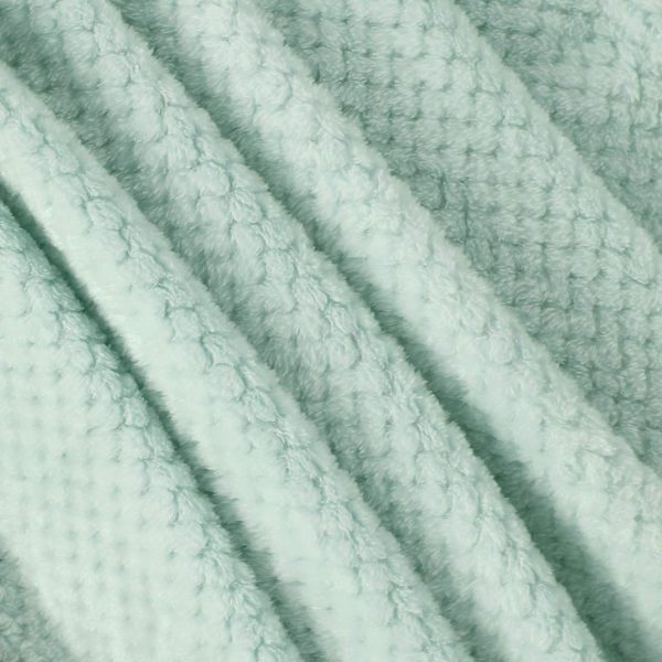 Flanellpledd, 127x178 CM mykt sofapledd, vaffelpledd i fleece til sofa, mintgrønt teppe