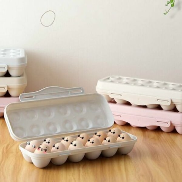 Egg Oppbevaringsboks, 2 Egg Kartong Kjøleskap, Plast Egg Kartong, Eggbrett for Kjøleskap, 12 Egg Oppbevaringsboks