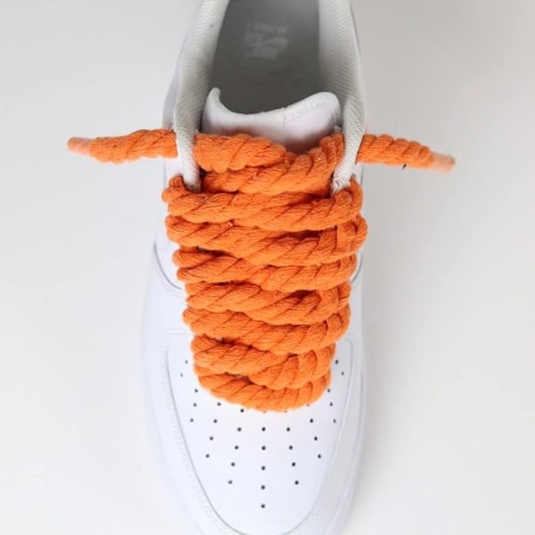 8mm tykke reb snørebånd - Air Force One snørebånd, Air Force reb snørebånd, Air Force snørebånd, reb til sko White