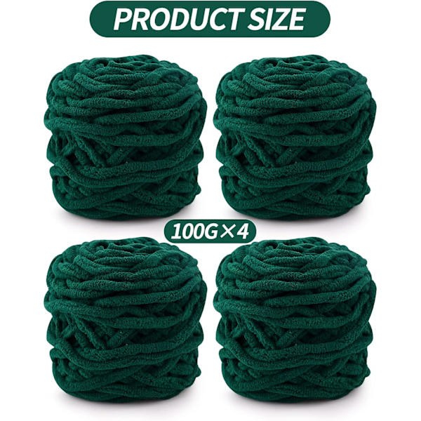 Stickgarn 4 x 100g Flerfärgat Stickgarn för Virkning, Mjukt Tjockt Garn för Garnprojekt Att Göra Plyschbollar