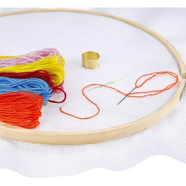 12 stk. 6 tommer runde broderirammer bambus cirkel korssting ramme til broderi håndværk og festivaler dekoration
