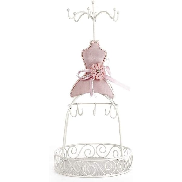 Jewellery Display Stand Princess Dress Necklace Jewellery Stand Holder Lady Model Dress High-Heeled Shoes Jewellery Holder (Iron Rack)
