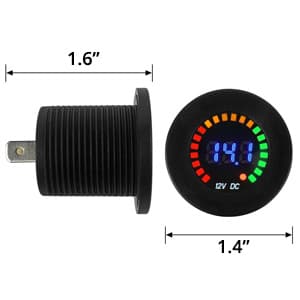Voltmeter-testare, motorcykelbilvoltmeter, 12V med LED-digital displaypanel, för båtmarina fordon, motorcykel, bil