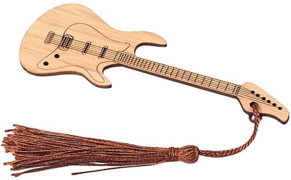 Design Gitarr Bambu Bokmärke med Tofsar för DIY-projekt och Presentetiketter-C C