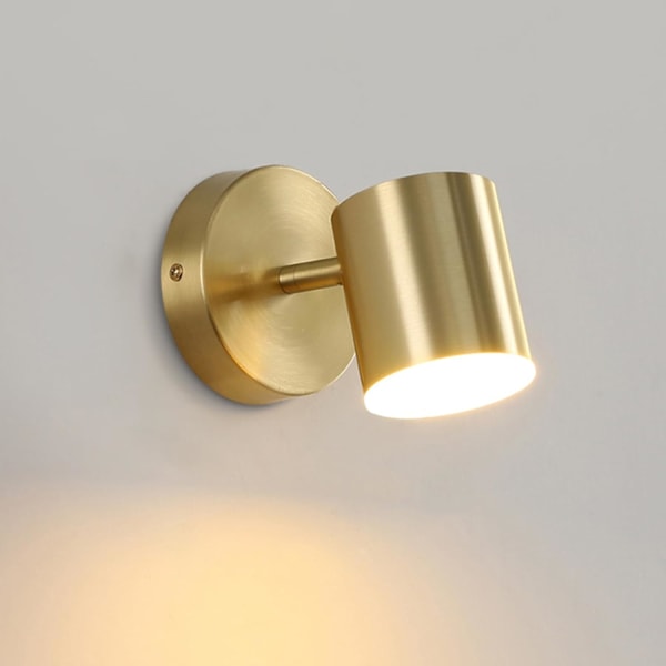 Indendørs væglamper, LED læselampe, 350° roterbar guld væglampe natlampe, 3 farvebelysning til soveværelse, gang, stue Blanco