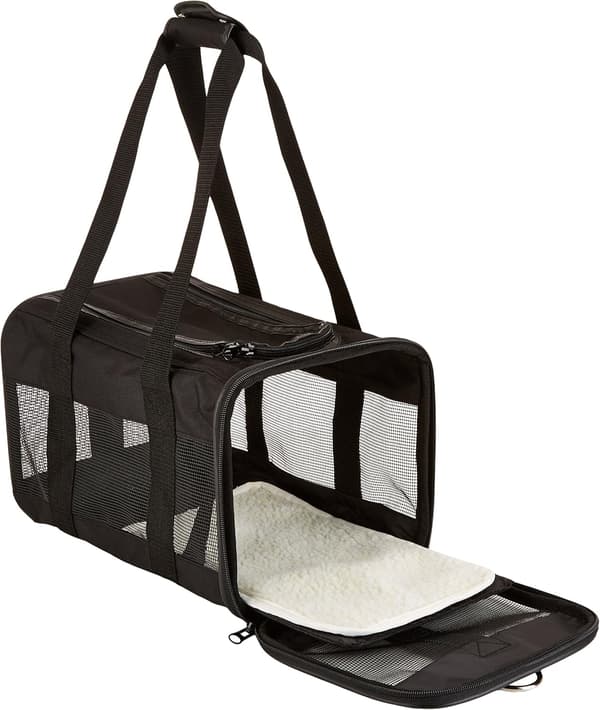 Kjæledyrveske, myk sidepanel, svart