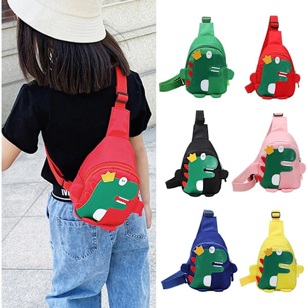 Snygga dinosaurier ryggsäckar för barn pojkar och flickor - Cross Body Bags för barn - Resväska för barn Pink 6.69inch