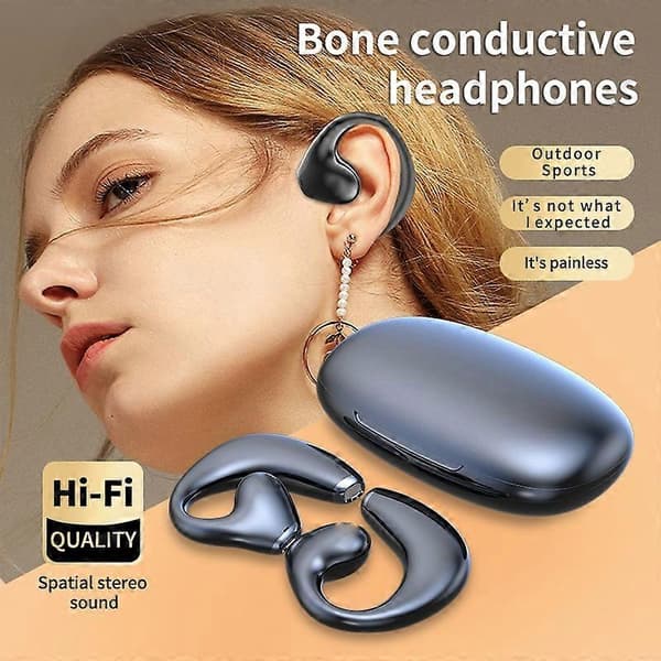 Typ A JR02 Bluetooth Headset Trådlösa Hörlurar med Digital Display Laddningsfodral