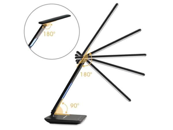 LED-lampe / bordlampe med trådløs QI-lader - skrivebordslampe