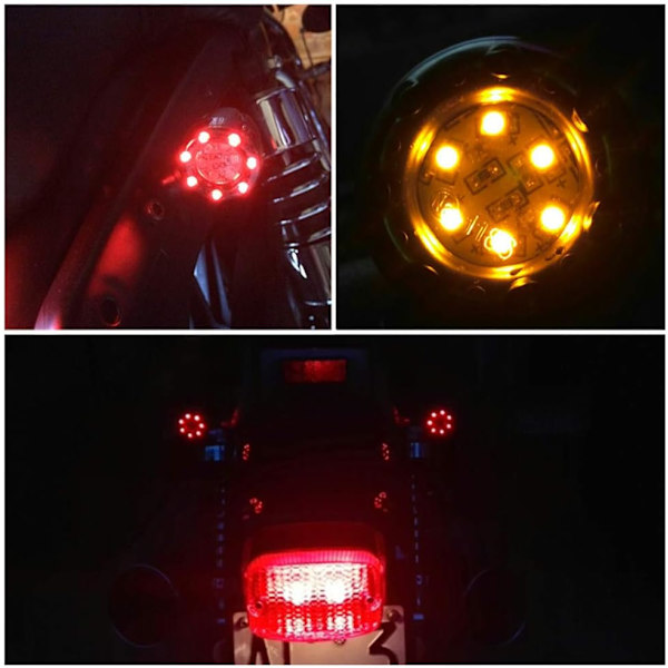 4 stk motorsykkelindikatorer 13LED blinklys 12V vanntett lagerindikator blinklys universal for motorsykkel scooter quad cruiser offroad