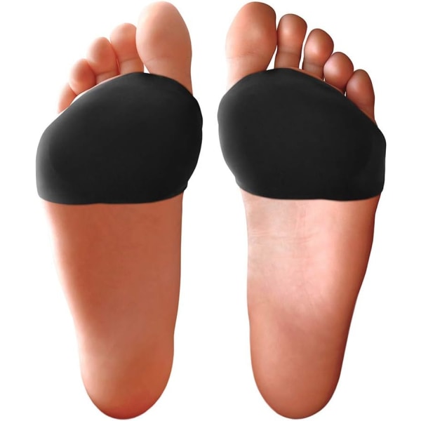 Metatarsal Pads för unisex - Kopparinfuserade fotdynor för trampdynan - Gelkuddar för smärta, förhårdnader - Passar för klackar och skor Black L