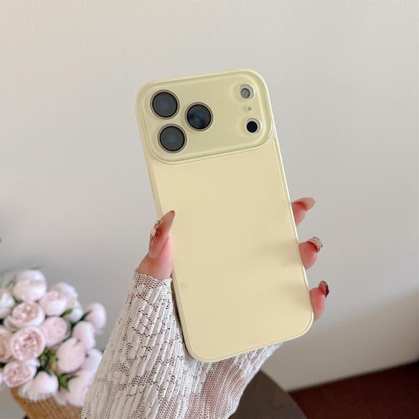 til iPhone 18 Pro Luksus Enkelt Hærdet Glas Cover - Gul Yellow iPhone18 Pro
