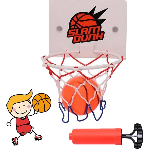 Mini Basket Basket Basket Set Basket Barn Mini Basket Barn Sport Utomhus Inomhus Sovrum Badrum med kraftfullt sugkoppsnät och luftpump