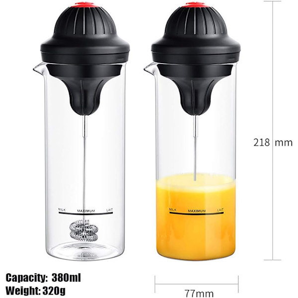 Melkeskummer Elektrisk Skummer Kaffe Skum Maker Milkshake Mikser Batteri Melkeskummer Krukke Kopp
