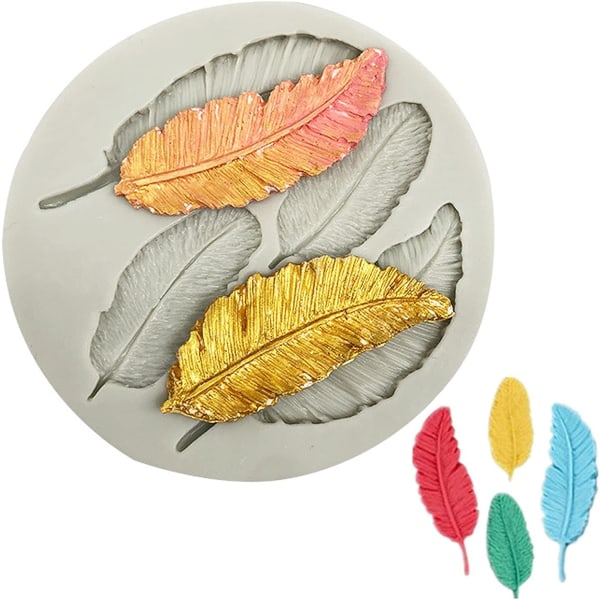 Feather Mold, Silicone Chocolate Mold Chocolate Feather Baking Cake Mold Fondant DIY Decoration Tool