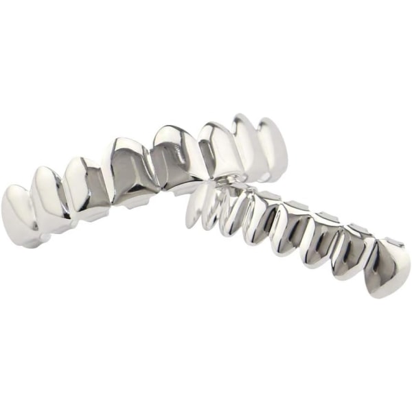 18K forgyldt Hip Hop tænder Grillz Caps 8 tænder mund top og bund Grillz sæt til mænd og kvinder