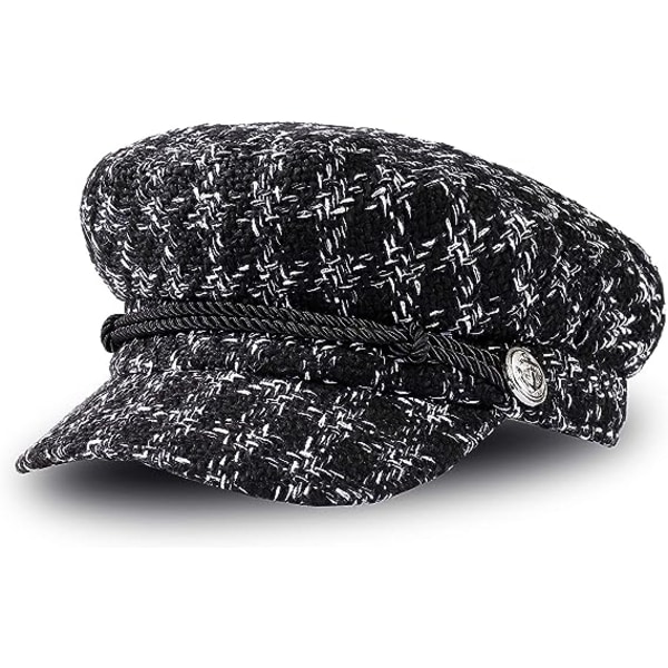 Mössor Dam kortbrättade solskydd moderiktig casual hatt Retro brittisk elegant platt vinterhatt Dam