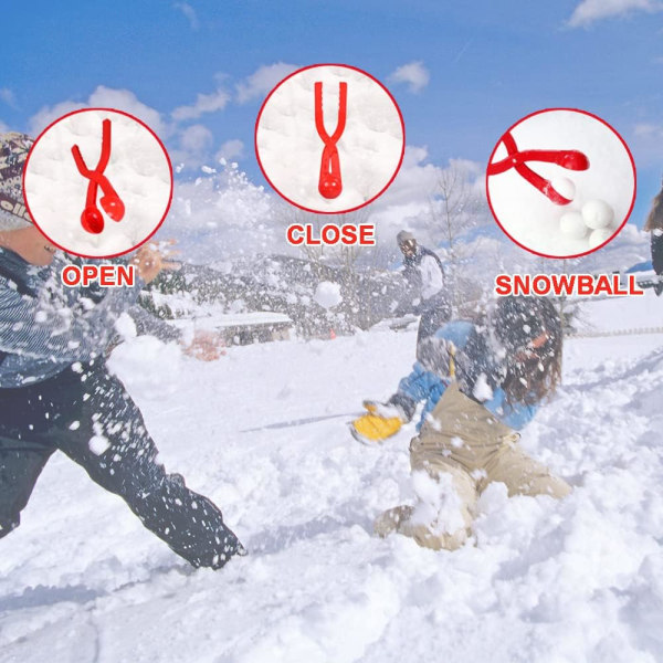 Snowball Maker Clip Set med 4 snöbollstillverkare med handtag för snöbollsstrider