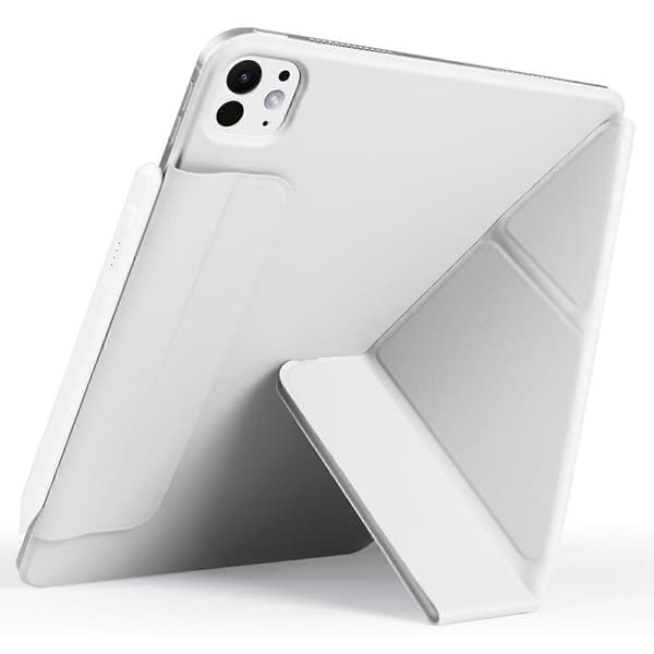 Fodral för iPad Pro 13 (2024) PC+PU Läder Origami Ställ Magnetiskt Tablet Skydd - Grå
