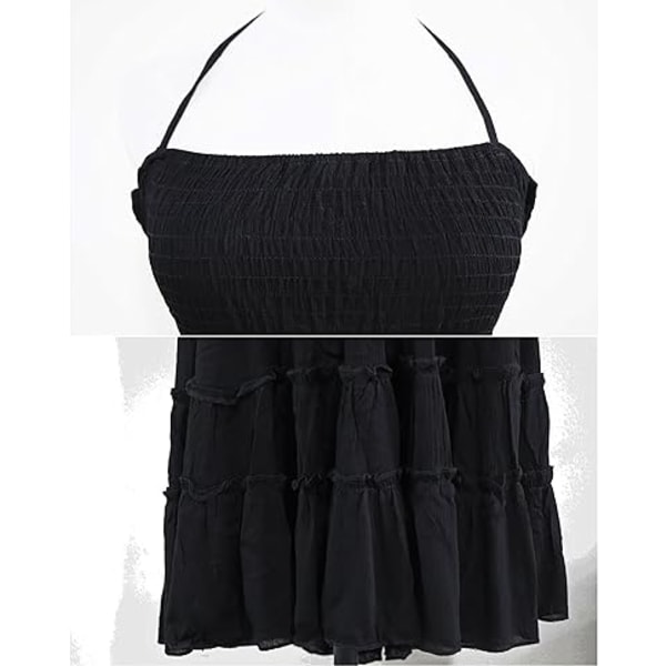 Sommerkjoler til kvinder i bomuld med sexet rygløs design Black XL