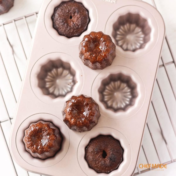 Muggekakeformsett, Non-Stick Cannele Muffin Bakeware Cupcake-form for Steking i Ovnen 6 cups