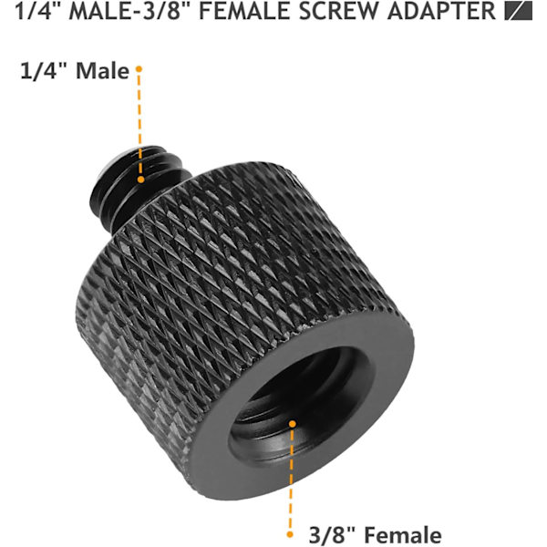 Kameraskrueadapter Gevind 1/4\" Han til 3/8\" Hun og 3/8\" Han til 1/4\" Hun Adapter Kit