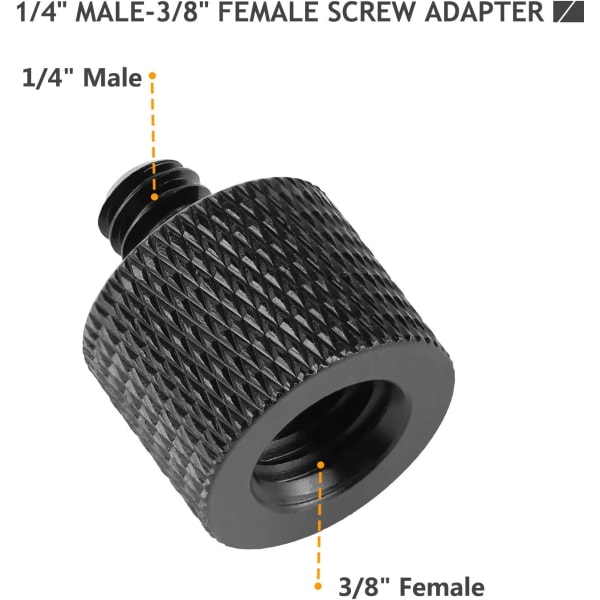 Kameraskruvadaptergänga 1/4\" hane till 3/8\" hona och 3/8\" hane till 1/4\" hona adapterkit