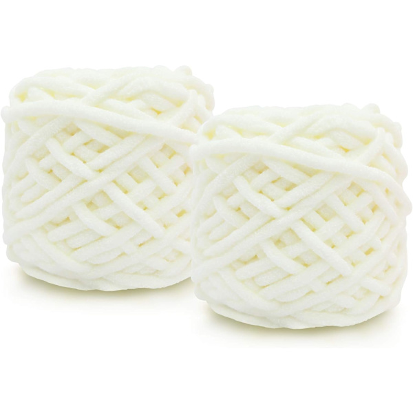 2X100g Chunky Garn til Strikning Uldbold Fremstillet af Bomuld, Uld og Akryl Blød og Varm Vævesjal og Tøfler DIY Plysstrikning.