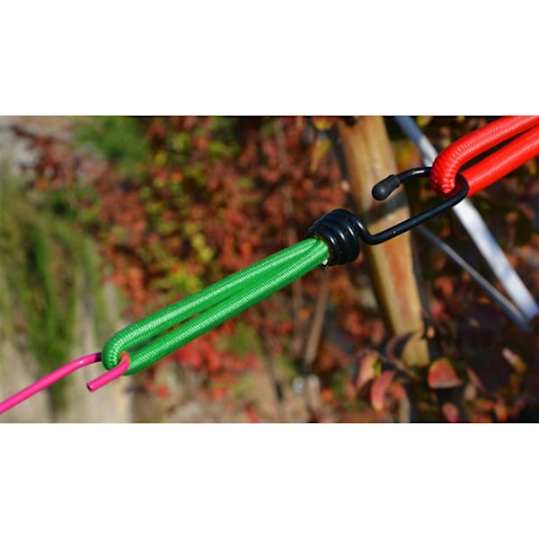 12 stk Bungee-krok, presenning Bungee-krok Elastisk Bungee-snorer Camping med krok, Bungee-stropp for presenninger