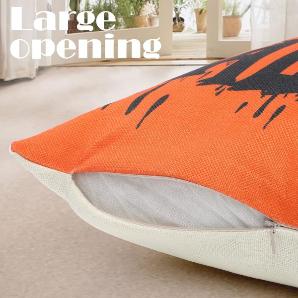 Set Halloween-kuddfodral 45*45cm, fyrkantigt örngottsskydd osynlig dragkedja för soffa sovrum vardagsrum heminredning, 18\"