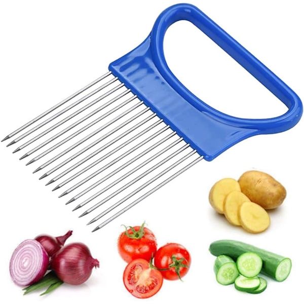 Lökskärare, grönsaksskärare i rostfritt stål, lämplig för tomater, lök, citroner, grönsaker