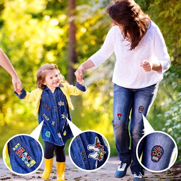 Stryge på patch 32 stykker blandede stil patches til tøj broderi applikation til syning jakker rygsække jeans