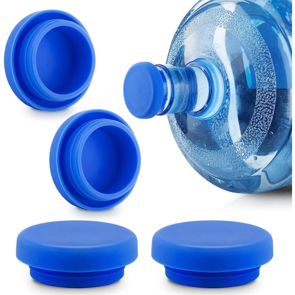 5 gallon cap för vattenkanna, spillbeständig silikon, återanvändbar cap Passar 55 mm flaskor-paket med 4