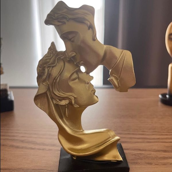 Par Gave Par Skulptur, Par Kys Statue, Par Kys Kunst Resin Skulptur Bryllupsgave Kontor