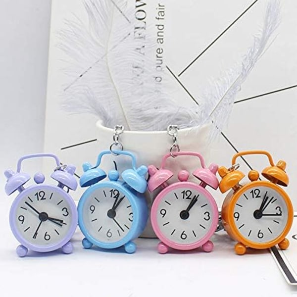 Söt klockdesign nyckelring söt nyhet ring barnleksak mini present ljud kvarts klocka