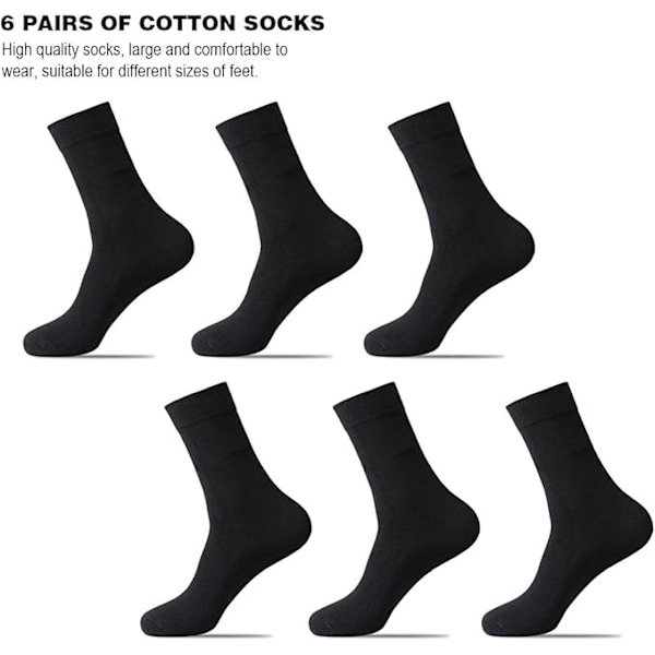 Sukat Miehille ja Naisille 38-44 Lämpimät Urheilusuukat Unisex Business Pitkät Puuvillalla Kestävyyttä Urheiluun ja Vapaa-aikaan 6 Paria Black