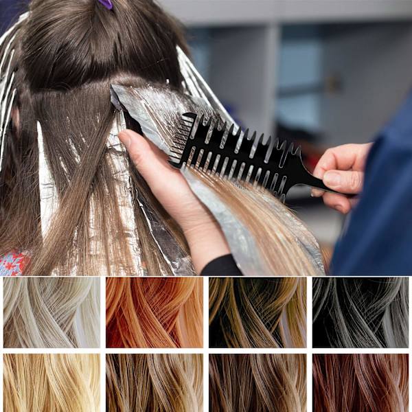 3-delad 3-vägs hårskiva kam flätningsskiva folie kam styling hårfärgningskam för hårfärgning, mikroflätor