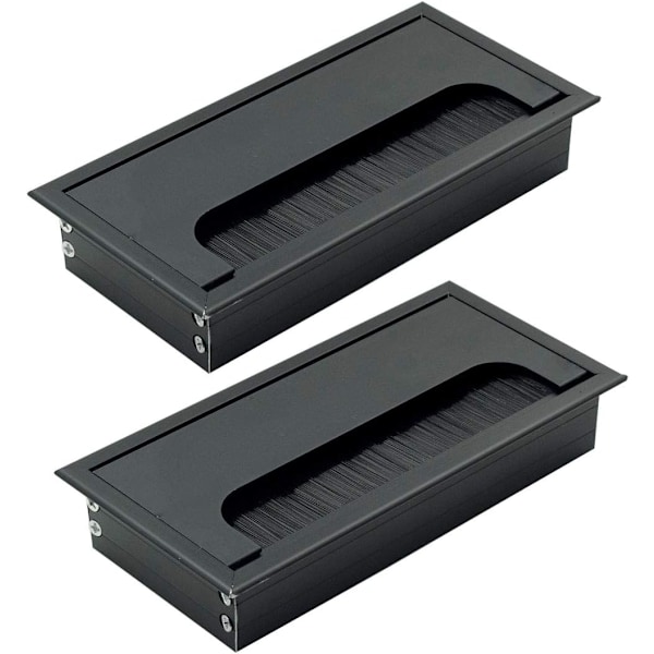 Rektangulära kabelgenomföringar Kabelhålsskydd 160mm x 80mm - 2-pack