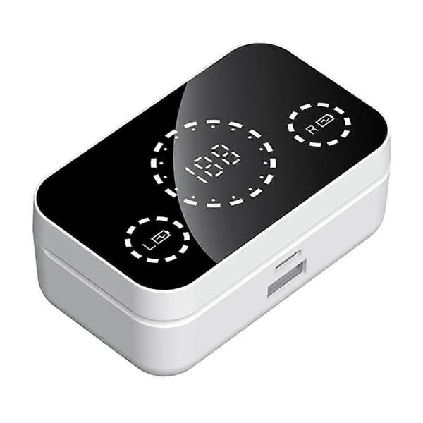 Typ B YD08 Binaural HD Samtal In-ear Trådlösa Bluetooth Hörlurar med Digital Display Laddningsfodral